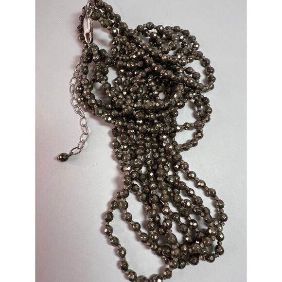 NEW pyrite multi strand necklace with sterling silver clasp - Picture 10 of 14